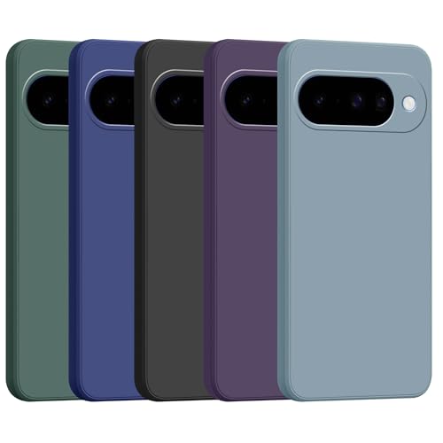 Image of amazon basics Back Cover for Google Pixel 10 5G | Ultra Slim Soft Rubberised Case | Matte Silicone Flexible Mobile Case | Camera Protection - Blue