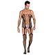 Czizitong Sex-Mesh-Hosenträger für Männer Oberes Strumpfband-Set Sexueller Spaß durchbrochener Mesh-Pyjama Body