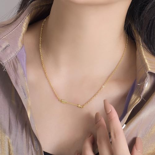 Chic 925 Sterling Silver Cupid's Arrow Pendant Necklace Women Dainty Arrow Initial Choker Silver/Gold Fine Jewelry Gift For Her2