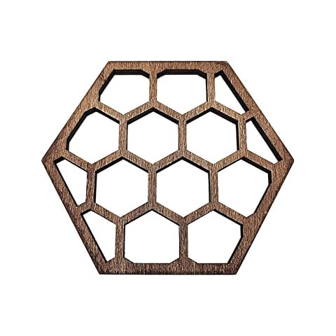 5Pcs Wooden Coaster Hollow Hex Wooden Cup Cushion Honeycomb Design Cup Pad Wall Art Decoratiob for Bee Lovers Collection Housewarming Gift Coffee DIY Bar Home Decor(5Pcs, Honeycomb) Cover