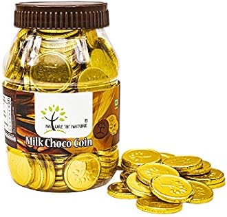 NATURE 'N' NATURE Gold Coin Milk Chocolates, 350gms Pet Jar, 150 pcs