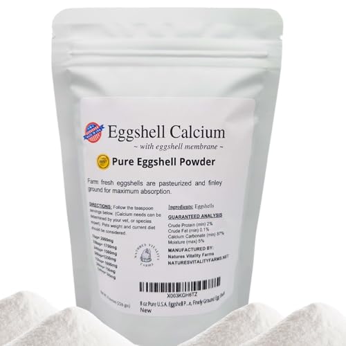 8 oz Pure U.S.A. Eggshell Powder for Dogs/Cats, Finely Ground, Calcium Supplement
