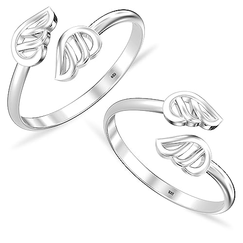 Image of TRUESILVER ACPL 925 Sterling Silver Toe Rings for Women (Adjustable) BIS Hallmarked Multi-Design Bichiya | Pure Chandi Foot Jewelry | Gift for Mom, Anniversary, Birthday
