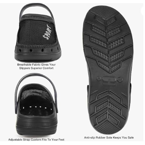 Roxoni Men’s Rubber Sport Clogs with Breathable Mesh Upper Slipper3