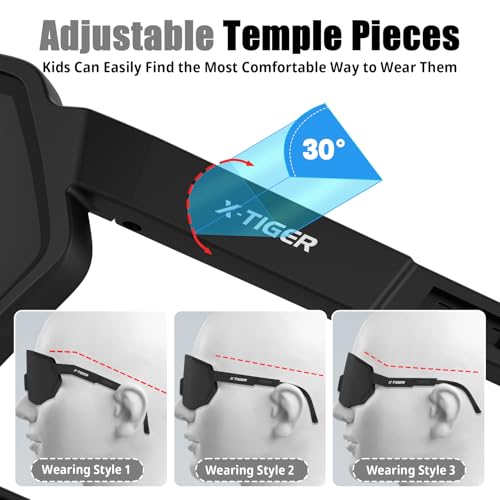 Image of X-TIGER Polarized Youth Baseball Sunglasses UV400 Kids Sunglasses Boys Girls 8-12 Youth for Softball Cycling Sports Glasses
