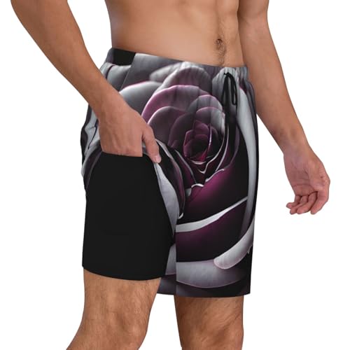 Gothic Rose Flower Print Men Stylish Functionality Swim Trunks Breathable Beach Shorts Surfing Gym Fishing3