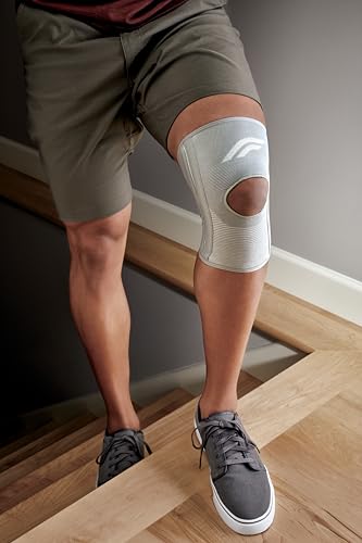 FUTURO Knie-Bandage, Größe L (43,2 - 49,5 cm) - Laterale Stabilisierung, Sofortige Kompression, Offenes Patella-Design, Atmungsaktiv - Für täglichen Gebrauch und Sport