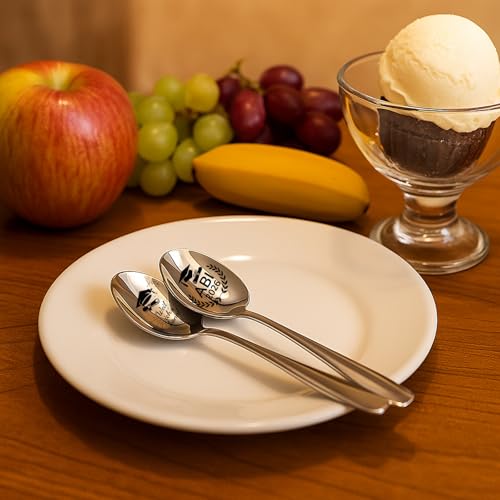 2er Set ABI 2026 Löffel mit Geschenkbox, Abitur Geschenke für Jungen & Mädchen, Edelstahl Gravur Weil ich's kann, Bestandene Prüfung Geschenk, Geschenke zum Abitur 2026 Abschluss ﻿