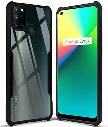 Image of Jkobi Hard PC Crystal Bumper Shockproof Back Case Cover for Realme 7i with Camera Protection (Matte Black)
