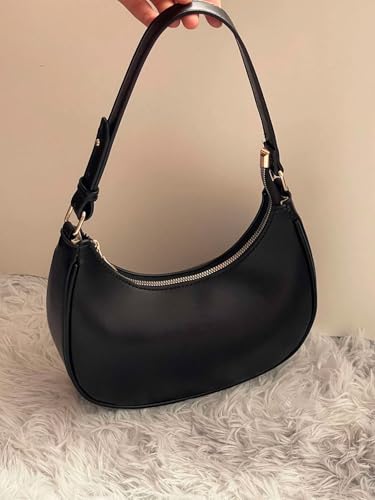 Small Crescent Leather Shoulder Bag for Women Crossbody Clutch Hobo Tote Purses Hangbags2