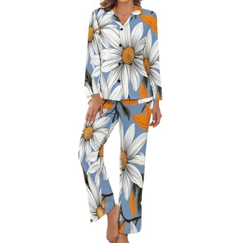 Pyjama femme 2 pièces grande taille chic et pantalon élastique