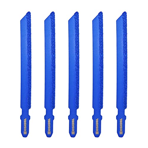 HIGHDRIL Hoja de Sierra de Calar - 100mm x 5 Soldadura al Vacío Sierra para Fibra de Vidrio Granito Mármol Plástico Madera Placas de Yeso