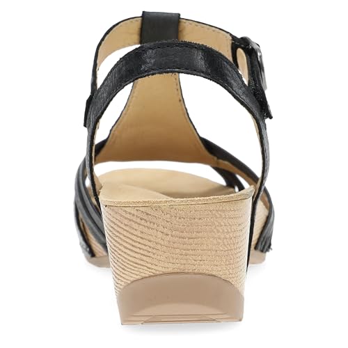 Image of Dansko Tia Fisherman Wedge Sandal for Women - Contoured Footbed for All-Day Comfort and Support - Adjustable Hook & Loop Straps with Buckle Detail