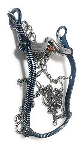 RIDING GEARS Hackamore Bitless Horse Bit Engraving Bit English Western Adjustable Leather (Brown)