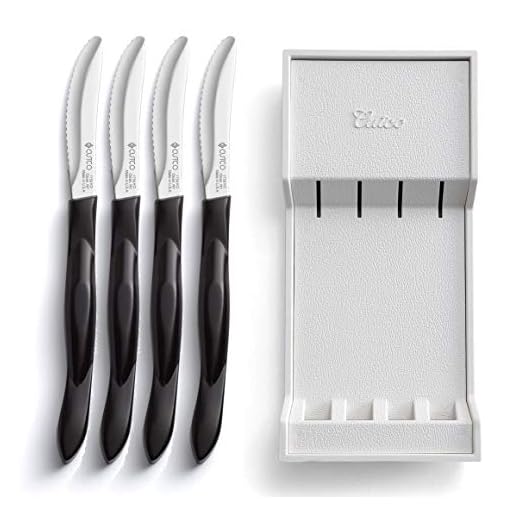 Cutco Table Knives Set of Four with Tray, Four of Cutcos Best-Selling Knife in a Dishwasher-safe Tray, 8.4 Inch Long, 3.4 Inch Double-D Serrated Edge Blades with 5 Inch Classic Brown Handles
