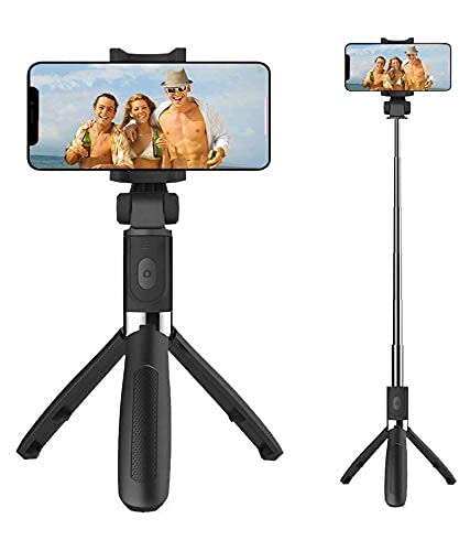 Exxelo Portable & Flexible Mini Tripod with Mobile Holder & 360 Degree Ball Head | for Smart Phones | Compact Cameras |with 1 Year Warranty