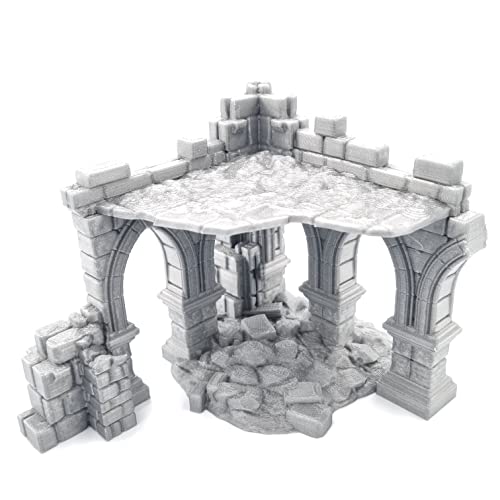 QP3D - Battle Ruined Walls, Terrain Landschaft für Tisch & RPG 28-32 mm Miniaturen Wargame Requisiten DnD D&D, 3D-gedruckt und lackierbar Cover