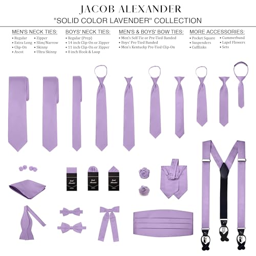 Image of Jacob Alexander Men's Extra Long Solid Color Tie