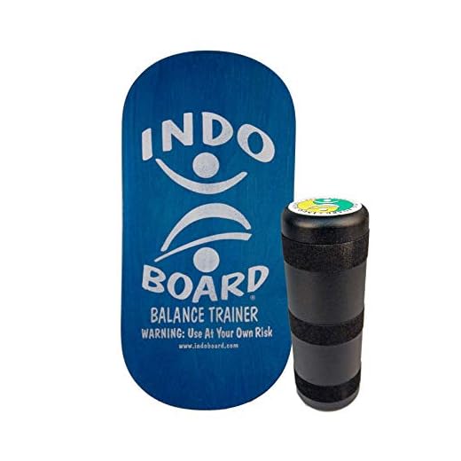 INDO BOARD Rocker Balance Board with Roller - Aqua Blue - Balance Board for Fitness, Sports Training and Advanced Tricks - 33" X 16" Non-Slip Wooden Deck and a 6.5" Roller
