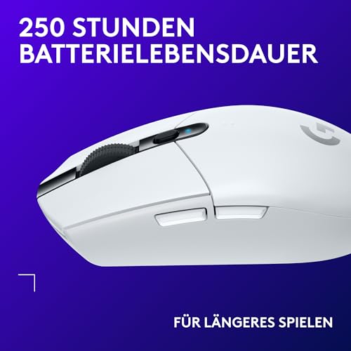 Logitech G G305 LIGHTSPEED kabellose Gaming-Maus mit HERO 12K DPI Sensor, Wireless Verbindung, 6 programmierbare Tasten, 250 Stunden Akkulaufzeit, Leichtgewicht, PC/Mac - Weiß 5