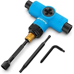 Zeato All-in-One Skate Tools Multi-Function Portable Skateboard T Tool Accessory with T-Type Allen Key and L-Type Phillips Head Wrench Screwdriver