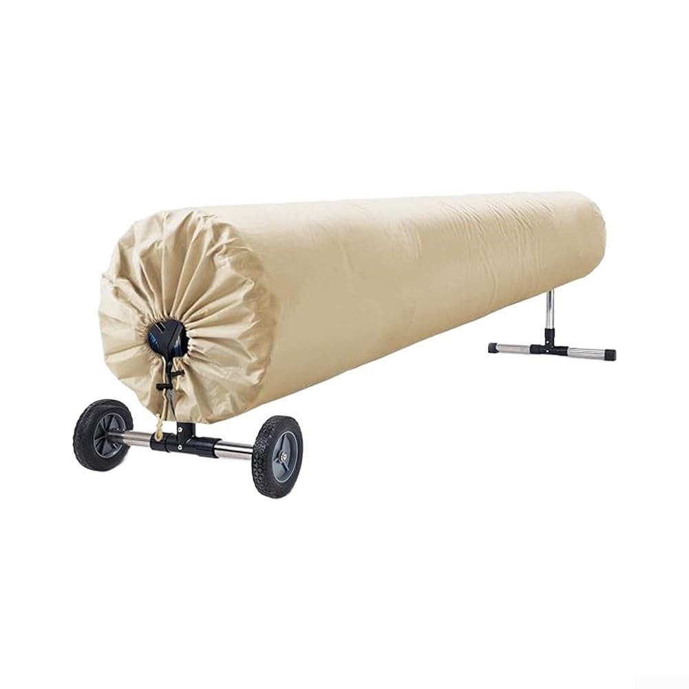 Copertura Protettiva Telo per solare Piscina 490x96cm Impermeabile(beige490*96cm)