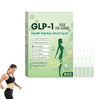 GLP-1 SIX-in-ONE Weight Loss Drops, Advanced GLP-1 Drops, GLP-1 Peptide Complex Serum, Natural Plant Extract Relieve Skin Burden, for Men & Women (1pcs)