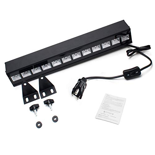 image for UV LED Bar, Exulight 36W 12LED with Black Light Bulbs in Metal Housing