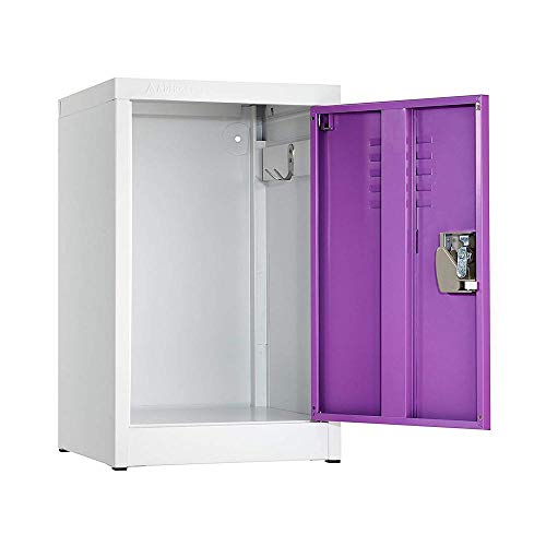 Adiroffice Kids Steel Metal Storage Locker - For Home & School - With Key & Hanging Rods (24 In 1 Door, Purple) #TOP1
