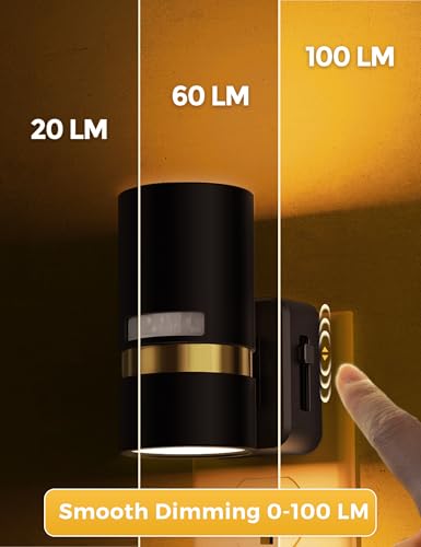Image of L LOHAS LED Motion Sensor Night Light Plug in, Amber, 2 Pack