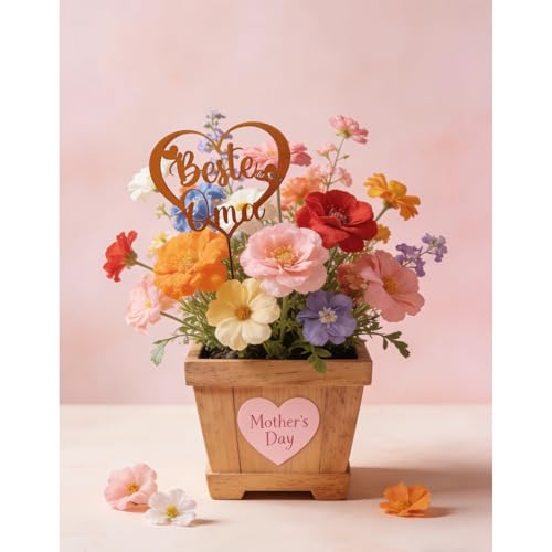 Ljevandria Oma Geschenk Rost Herz Gartenstecker Muttertagsgeschenke Oma Beste Oma der Welt Muttertag Geburtstag Garten Geschenk Rostige Metall Gartendeko Grabschmuck Wetterfest