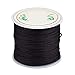 0.8mm Nylon Cord, Thread Chinese Knot Macrame Rattail Bracelet Braided String (Black)