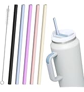 Diumepo Silicone Straws Reusable for Stanley 64 oz Tumbler, 12.2‘’ Long Rubber Replacement Straw ...