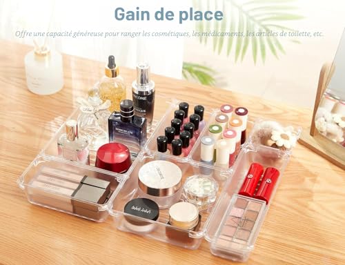 Organisateurs tiroirs transparents 30 pcs antidérapants Collazoey