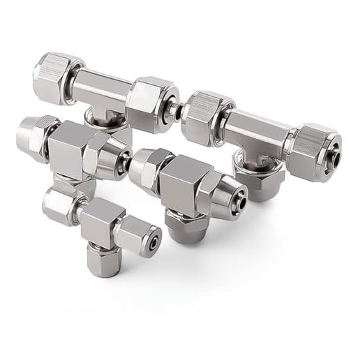 Conexión rápida de tráquea y conector neumático de latón en T para alta presión 10 uds 3