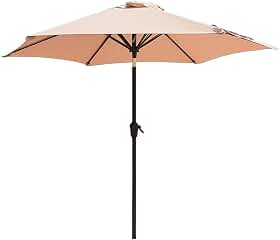 Ombrelone Central Redondo 2,30m Articulado Impermeável Proteção UV para Jardim e Piscina