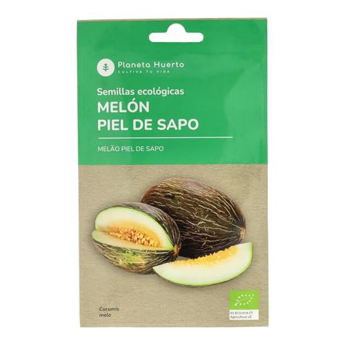 Planeta HUERTO | Semillas Ecológicas de Melón Piel de Sapo – Frutos Dulces y Aromáticos, Alta Conservación y Excelente Sabor