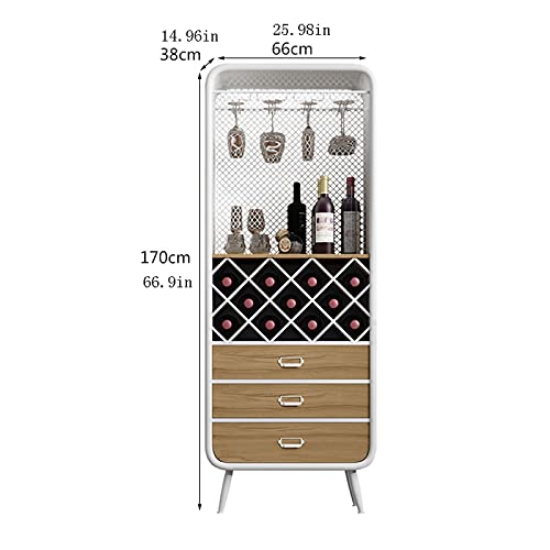 Gabinete para vino con cerradura de hierro forjado tamaño mediano miniatura 3
