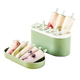 GOLEDU 8 Compartments Ice Lolly Mould Soft Bottom Press Ice Cream Mould With Sealing Box Easy Release Reusable DIY Ice Cream Moulds
