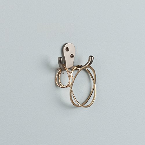 Franklin Brass Double Prong Towel Hook, Robe Hook Matte Nickel Towel Holder for Bathroom, Bathroom Accessories, FBDPRH5-MN-C