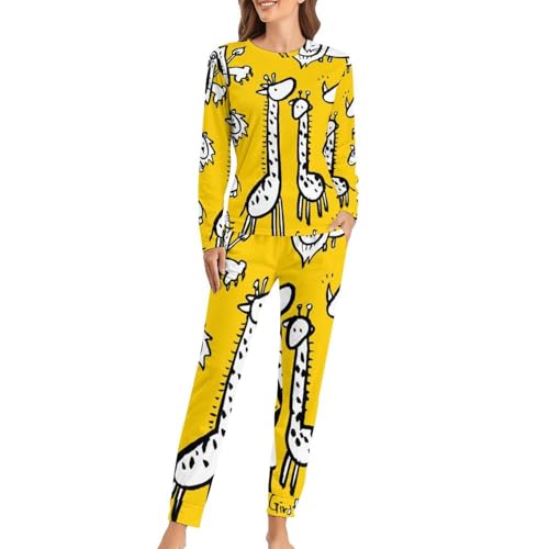 Pyjama femme girafe tigrée rhinocéros pour des nuits douces et cocooning