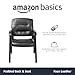 Amazon Basics Classic Faux Leather Office Desk Guest Chair with Metal Frame, Black, 27.4D x 23.6W x 35.8H in
