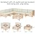 7 Piece Patio Furniture Set, Wicker OutdoorPatio Furniture Sectional Couch Set, BohoOutdoor Patio Couch with Tempered GlassCoffee Table and Waterproof Thick Cushionand cushion of Garden, Backyard