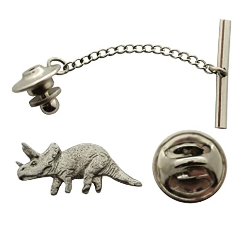 Sarah'S Treats & Treasures STT-M623-TT Triceratops Tie Tack ~ Antiqued Pewter cover