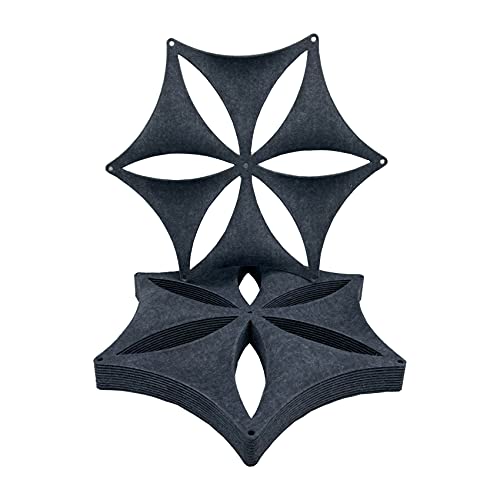 Oshiyinn Felt Fiber Surface High Density Polyester Fiber Board 3D Flower Venus 14"X12" Hanging Room Divider Panel Cut Room Partition Home Decoratio(12 Pcs)(Black) #TOP1