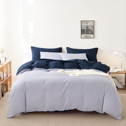 Wake In Cloud - Striped Comforter Set with Sheets, Ticking