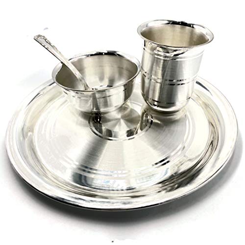 Balaji 999 Pure Silver 7.0 Inch Thali/Plate Kids Set - Set01 #TOP1