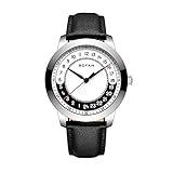 BOFAN Orologio da polso da uomo con movimento al quarzo svizzero, 24 ore, impermeabile, con cinturino nero morbido e confortevole., Argento - Nero, Movimento al quarzo