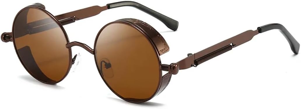 Round Steampunk Sunglasses Men Fashion Male Anti-uv Women Metal