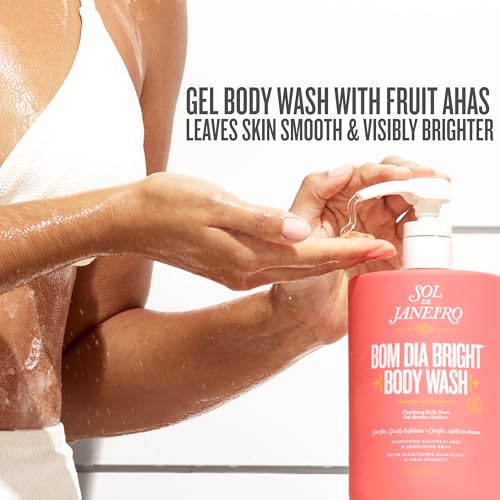 Image of Sol de Janeiro Bom Dia Bright Clarifying AHA BHA Body Wash | Women's Body Wash, Exfoliating, Deep Cleansing, Doubles as Shaving Cream, Warm Floral Vanilla Scent